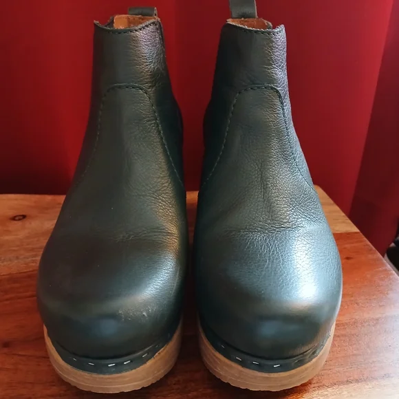 Calou Stockholm Doris Women's Green Leather Ankle Boots - Picture 2 of 7